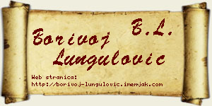 Borivoj Lungulović vizit kartica